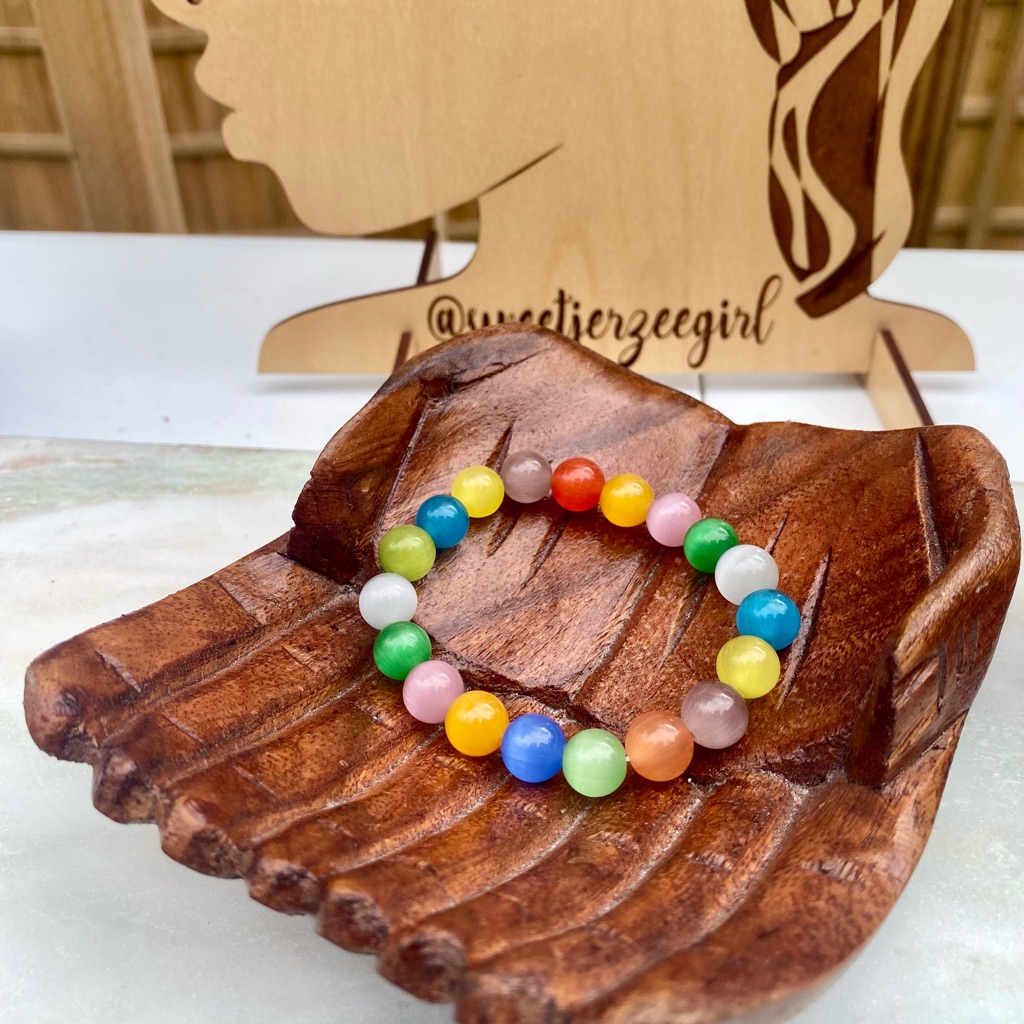 Multicolored Sillimanite Cat’s Eye Bracelet 10mm